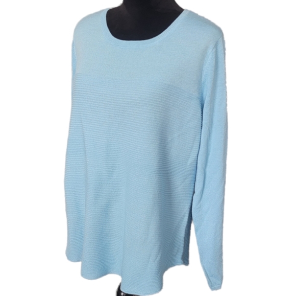 Croft & Barrow Baby Blue Ribbed Sweater Size XL - Picture 2 of 8